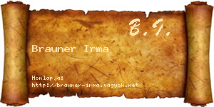 Brauner Irma névjegykártya